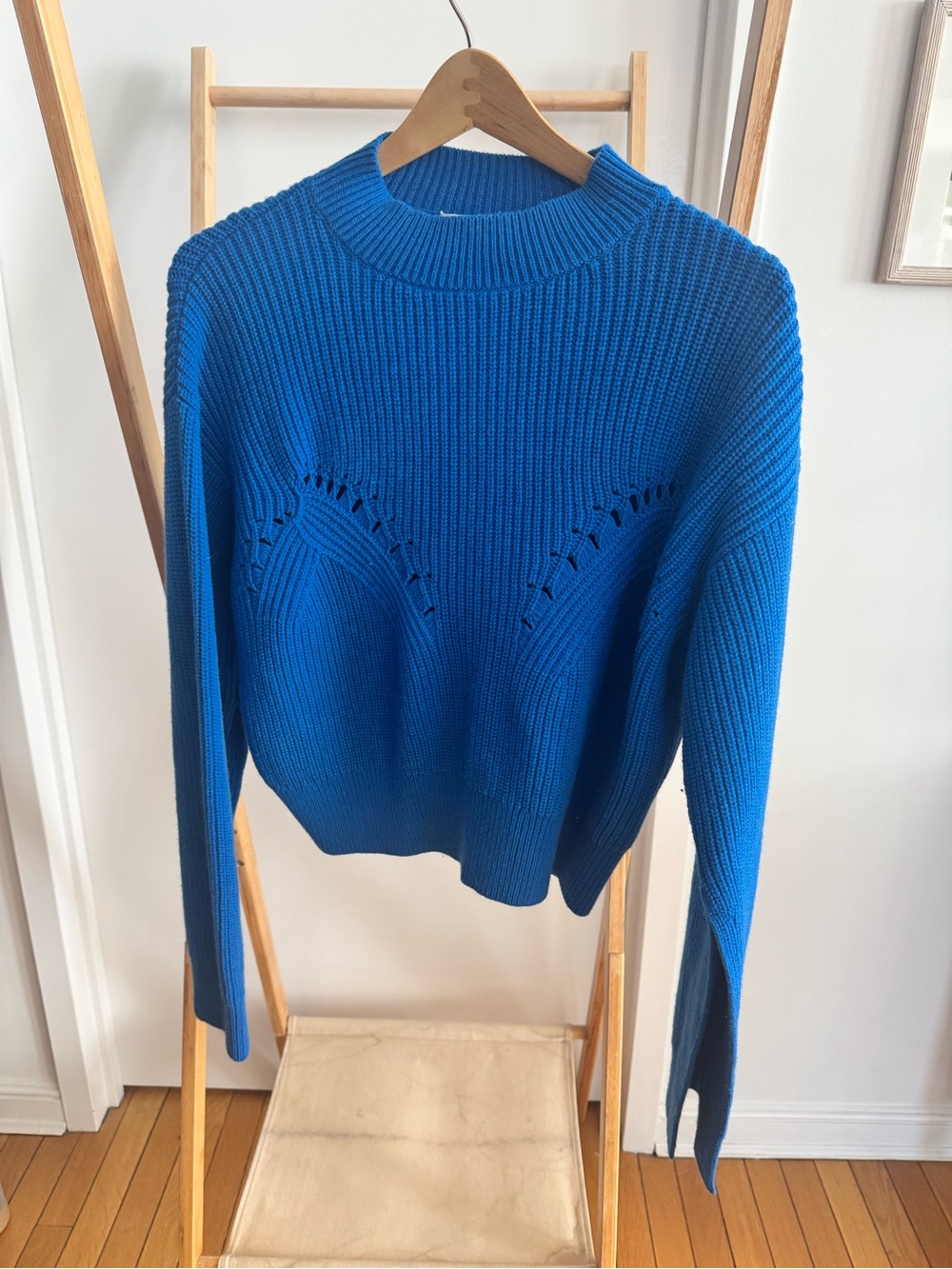 & Other Stories Cobalt Blue Ribbed Crewneck Sweater